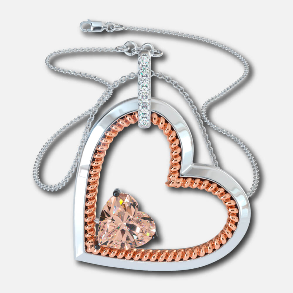 Princess cut diamond pendant Heart Pendant Exporter