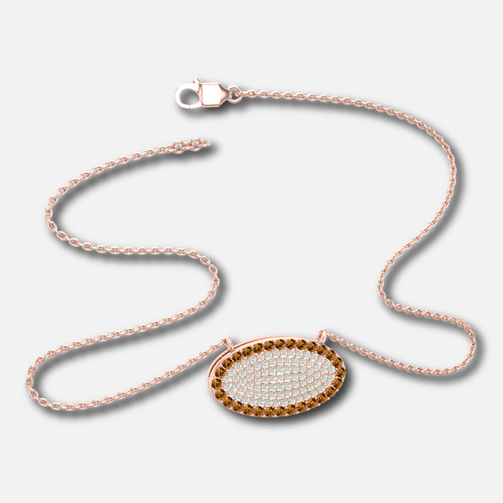 White Diamond With Citrine gemstone Fashion Necklace Supplier