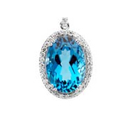 Natural Blue Topaz With Gold pendant Exporter