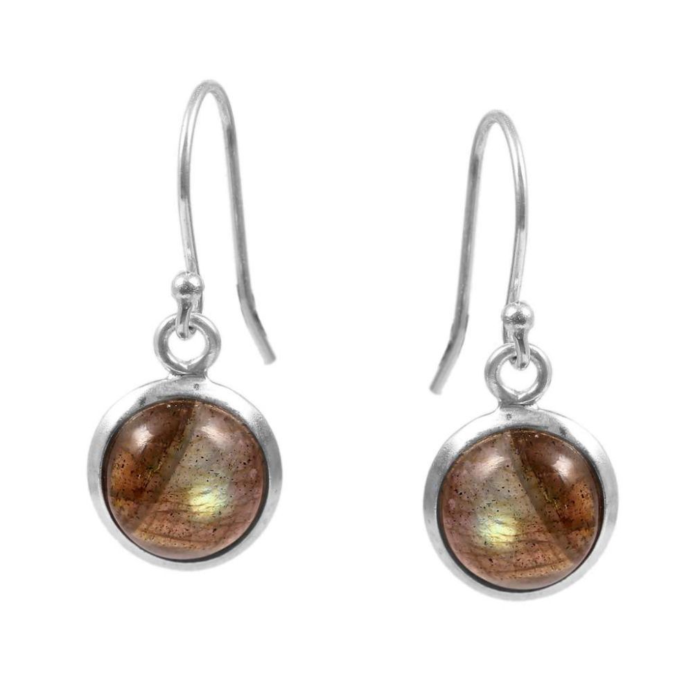 Natural Labradorite Gemstone Earring 925 Sterling Silver Cabochon Earrings Maker