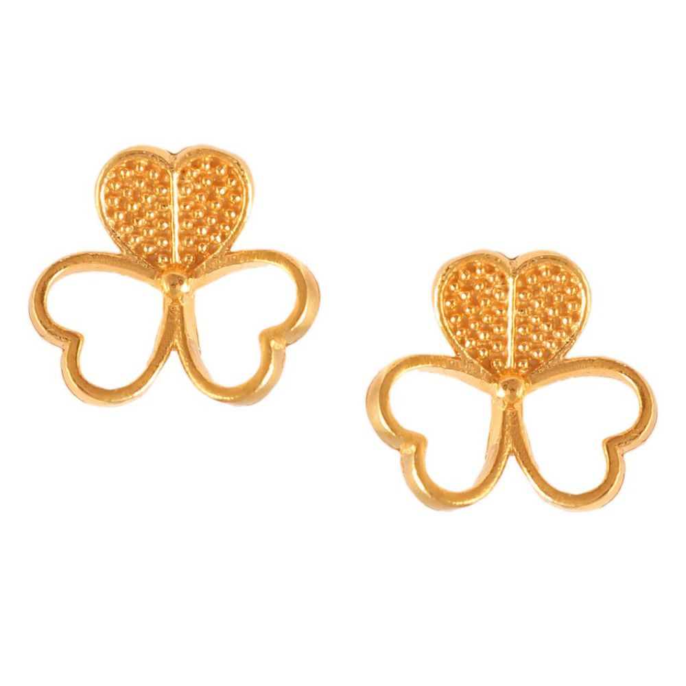 925 Sterling Silver Gold Plated Floral Heart Shape Stud Earring Manufacturer
