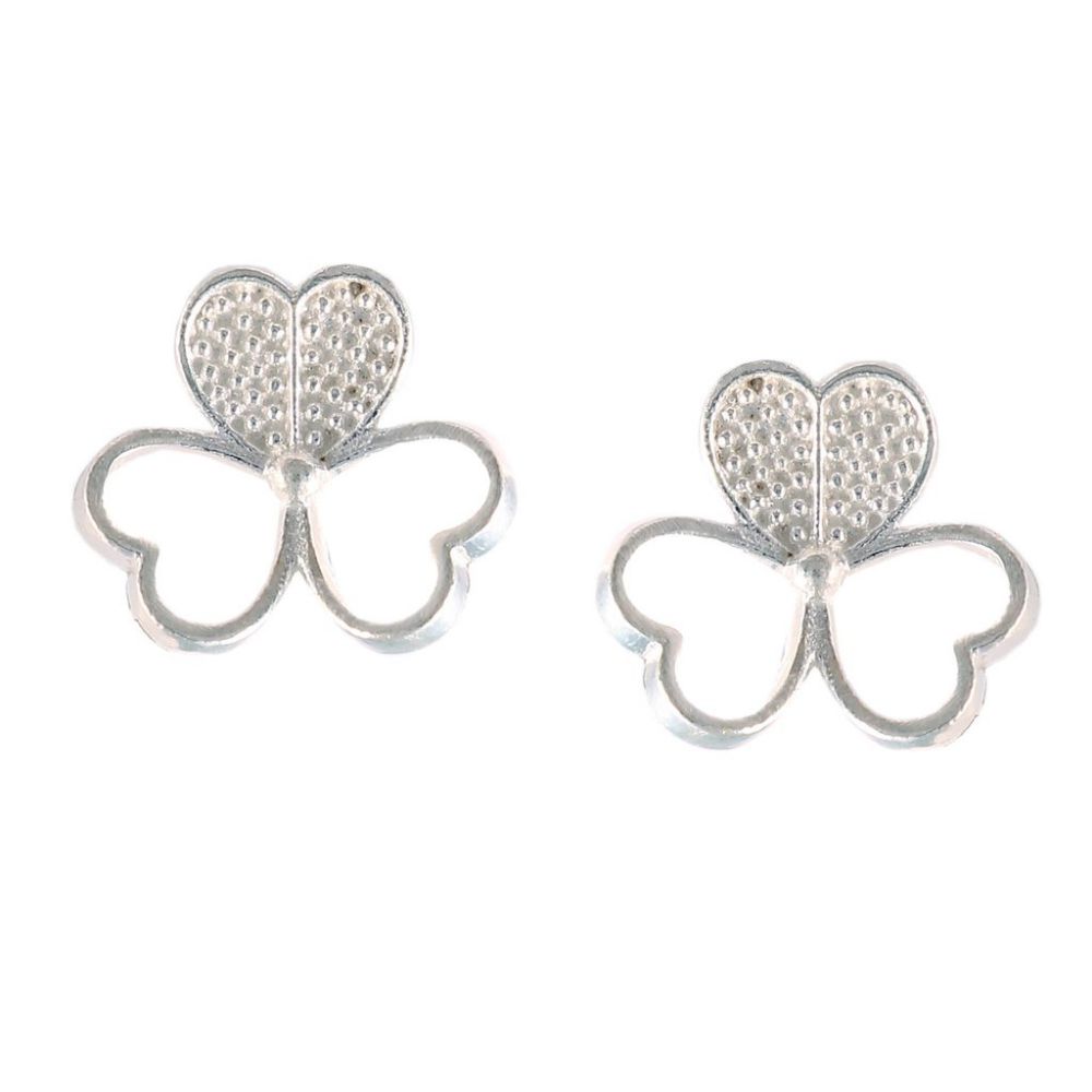 925 Sterling Silver Gold Plated Floral Heart Shape Stud Earring Manufacturer