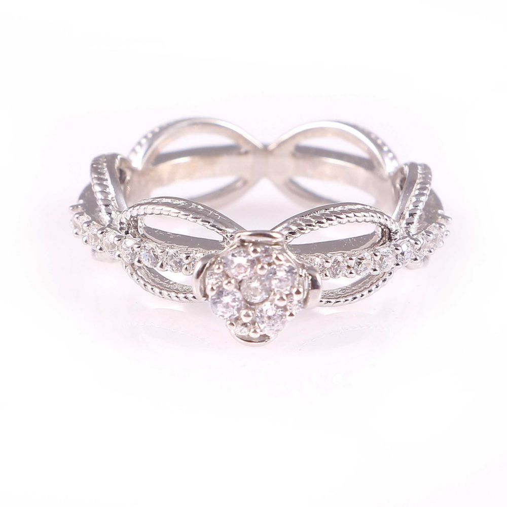 Wholesale White Zirconia Gemstone 925 Sterling Silver Round Ring