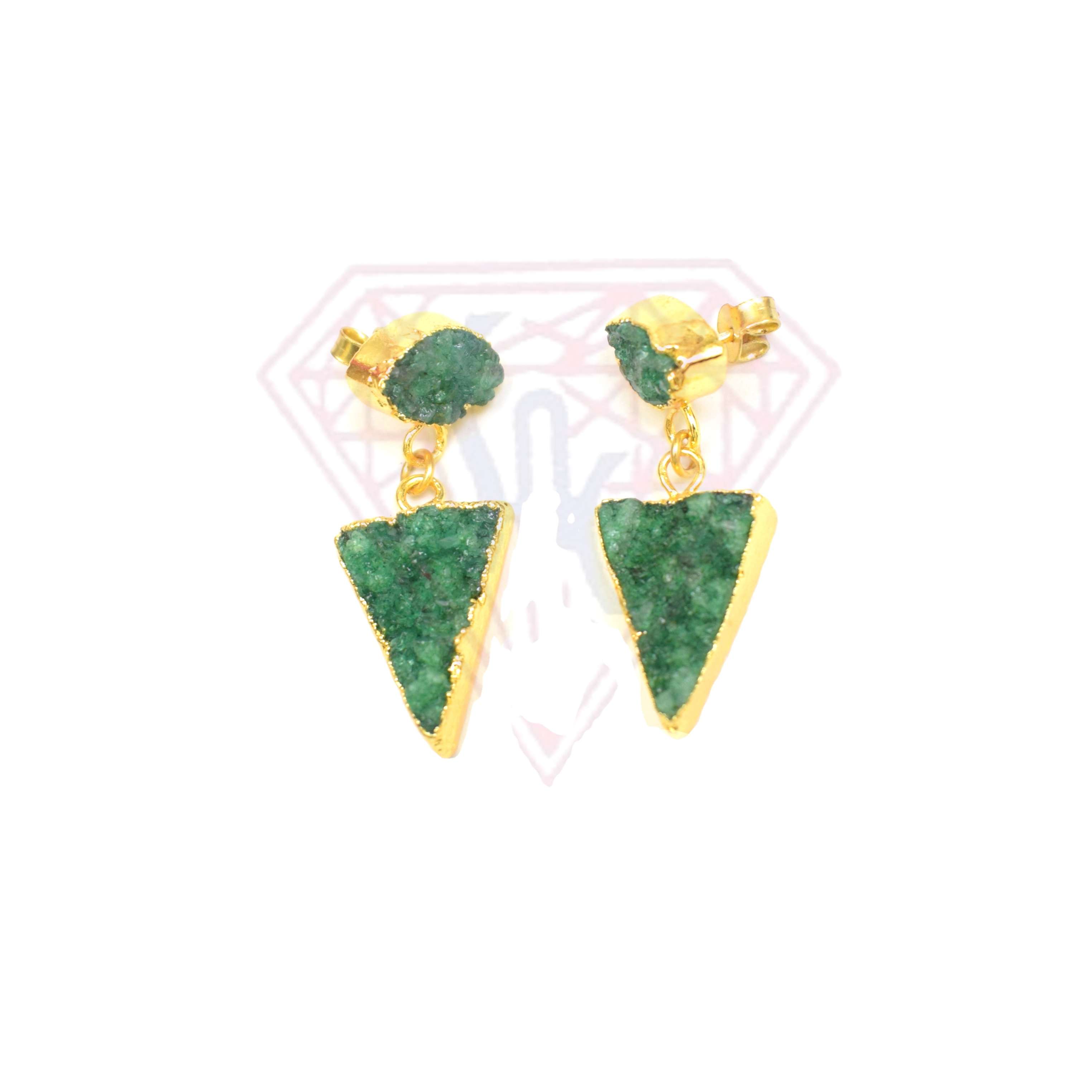 Stylish Durzi Gemstone Stud Earring Triangle and Marquise Shape Exporter