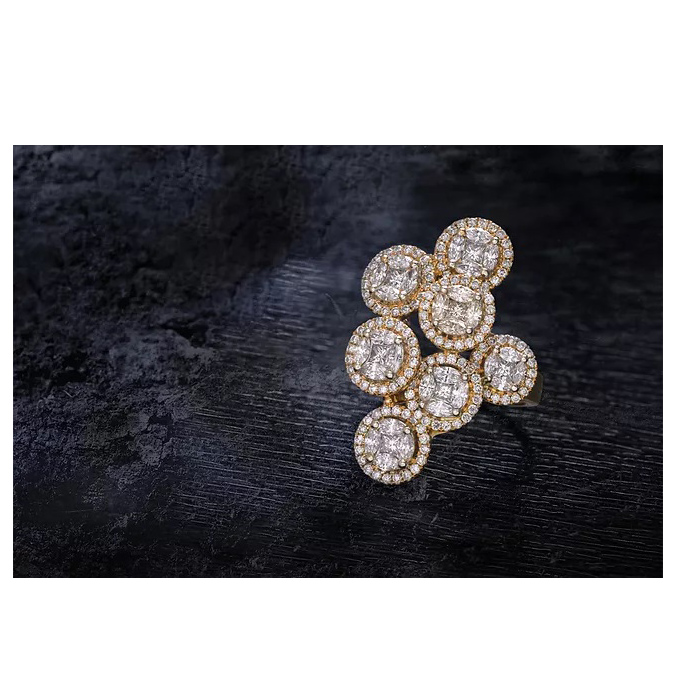 18K White Gold Ring With Natural Diamond Ring Manufacturer