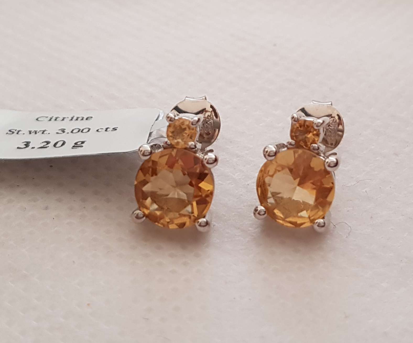Citrine solitaire Studs Earrings Exporter