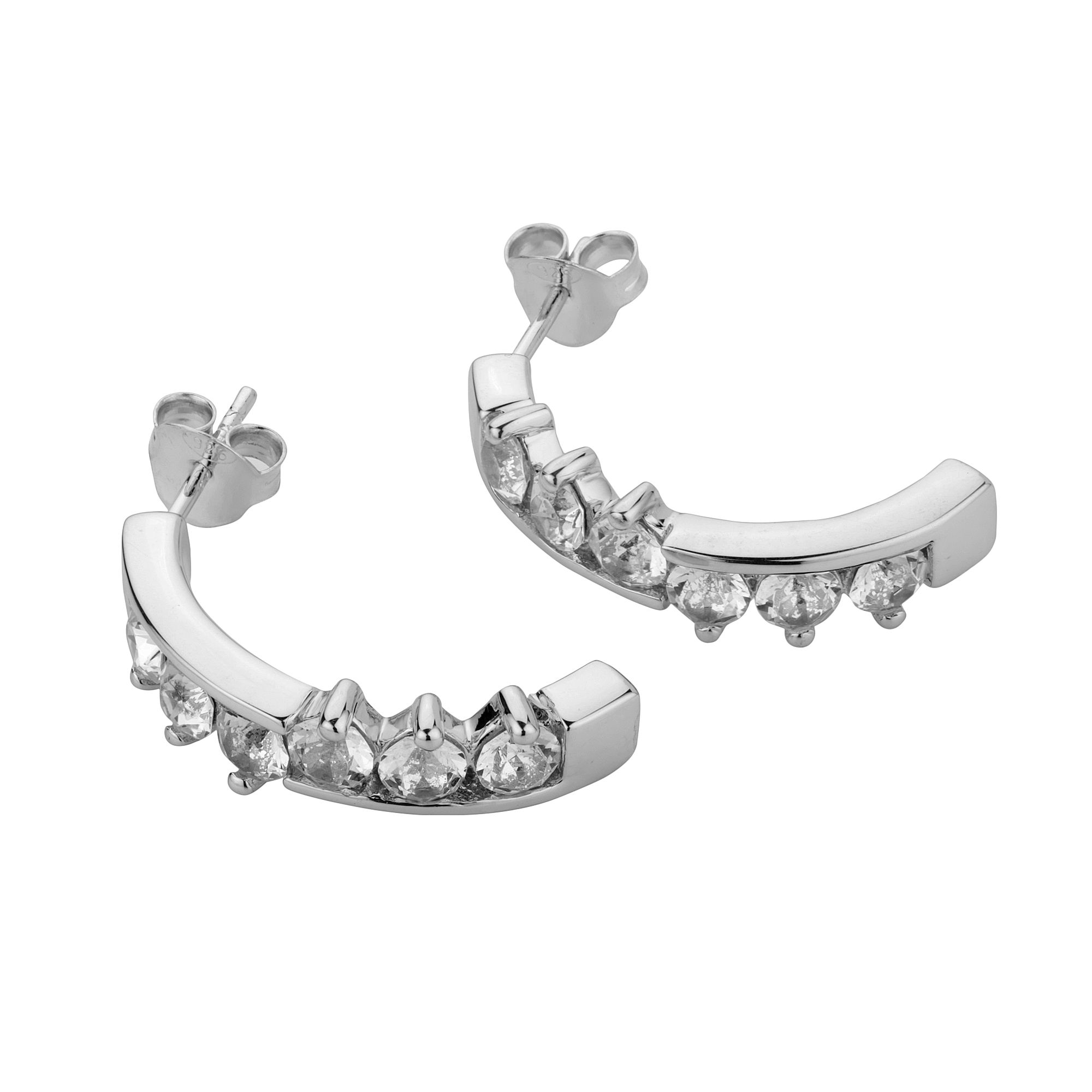 Swarovski 925 silver Women's Earrings Half Hoops Wholesaler