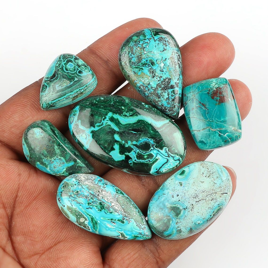 Wholesale Natural Chrysocolla Stone Natural Chrysocoll Cabochons Lot Handmade