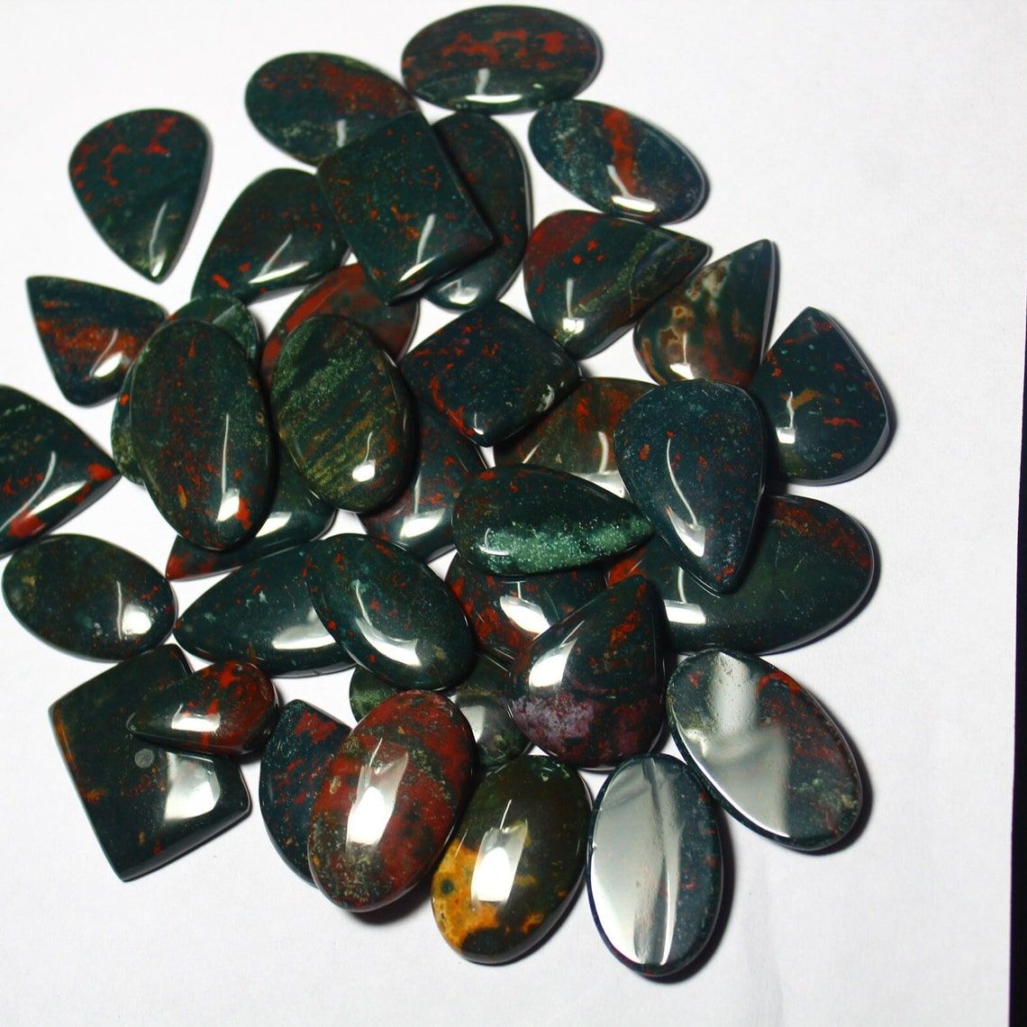 Wholesale Lot Natural Bloodstone Cabochon Mix Shape Gemstone Bloodstone Gemstone