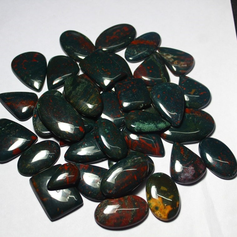 Wholesale Lot Natural Bloodstone Cabochon Mix Shape Gemstone Bloodstone Gemstone