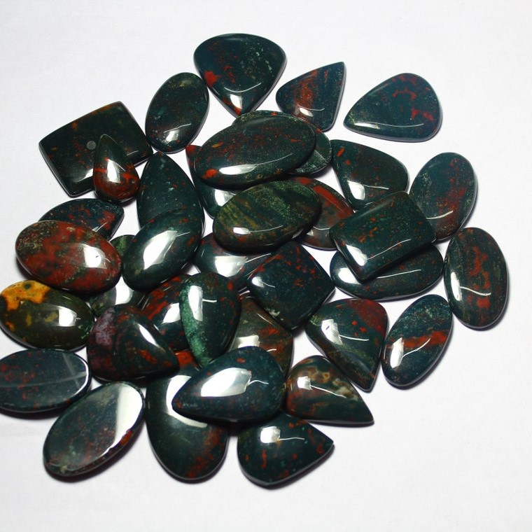 Wholesale Lot Natural Bloodstone Cabochon Mix Shape Gemstone Bloodstone Gemstone