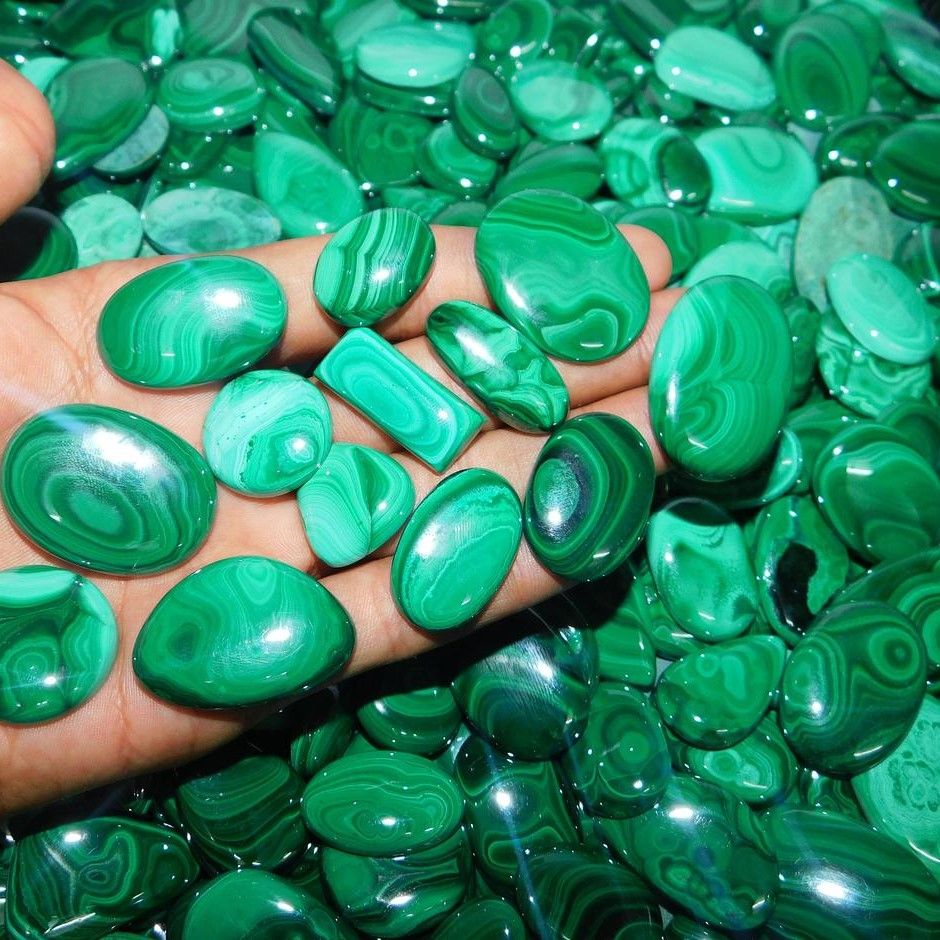 Wholesole Natural Malachite Cabochon lot, Green Malachite loose cabochon