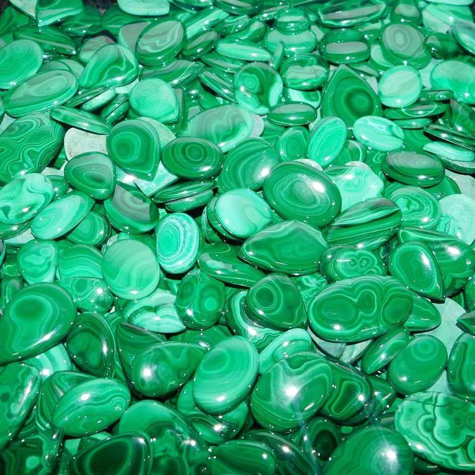 Wholesole Natural Malachite Cabochon lot, Green Malachite loose cabochon