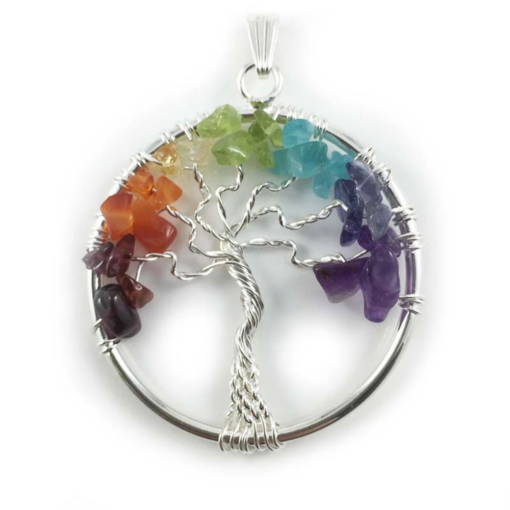 Wholesale Chakra Tree Of Life Pendant 7 Chakra Necklace For Sale