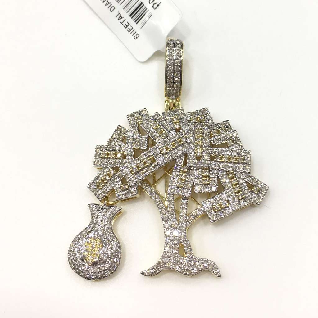 Hip Hop Style Diamond Money Tree Pendant Wholesaler
