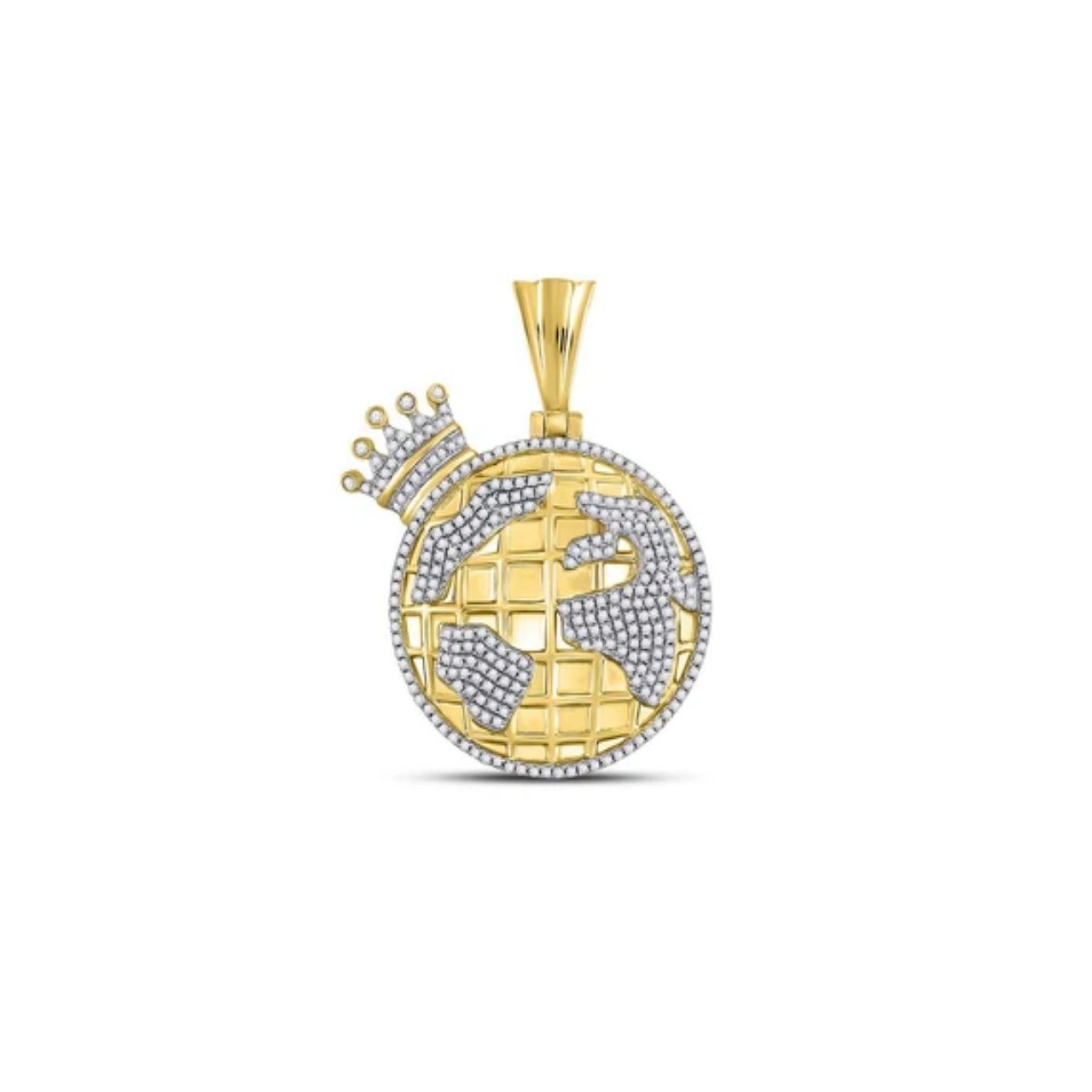 Crowned World Map Diamond Charm Pendant Wholesaler