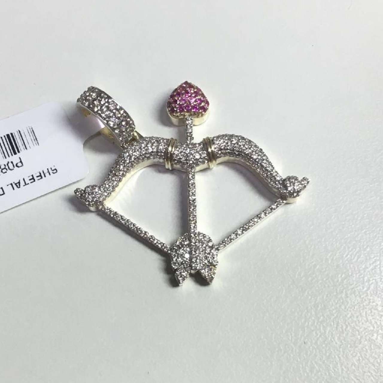 Hip Hop Diamond Cupid Arrow and Bow Pendant Wholesaler