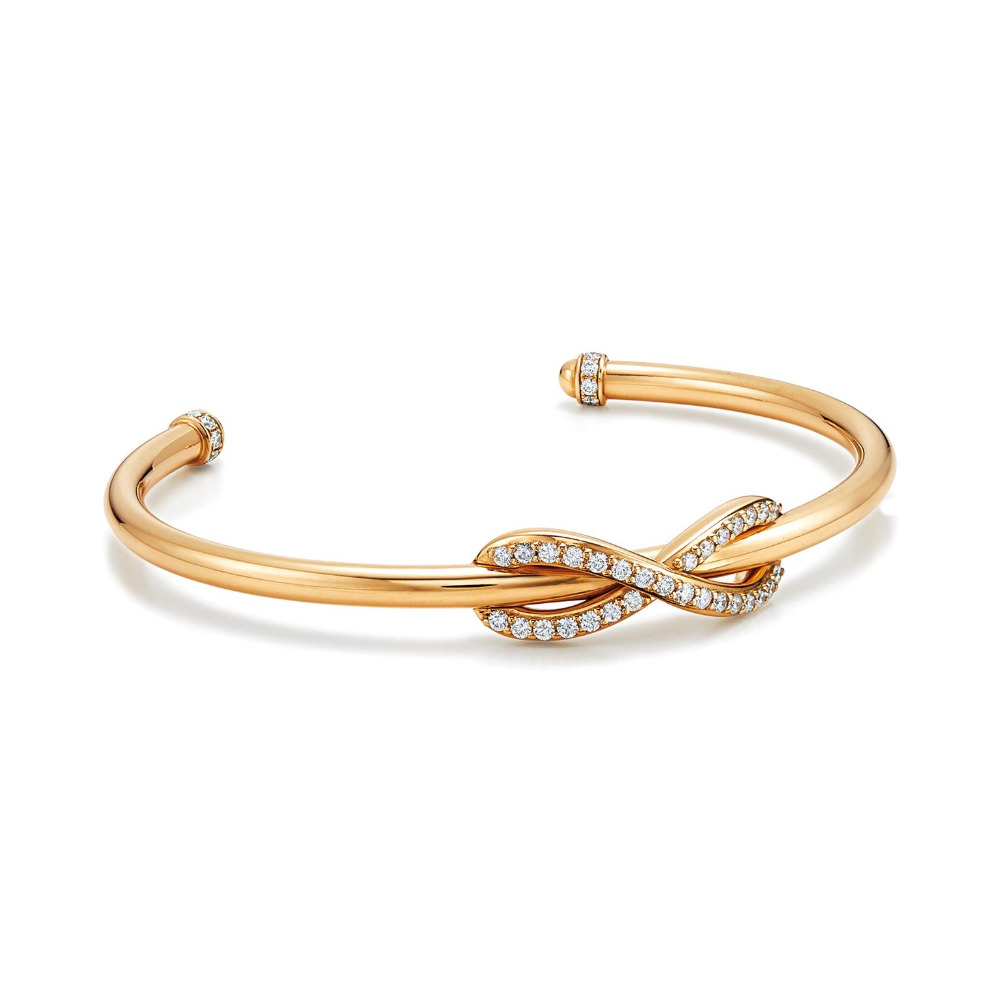 Real Round Cut Diamond Bangle Bracelet In 14K Yellow Gold Wholesaler