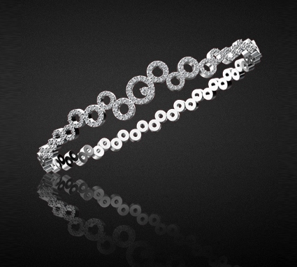 0.90TCW Real Round Diamond Bangle Bracelet Supplier