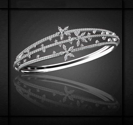 1.00TCW Real Round Diamond Bangle Bracelet Supplier