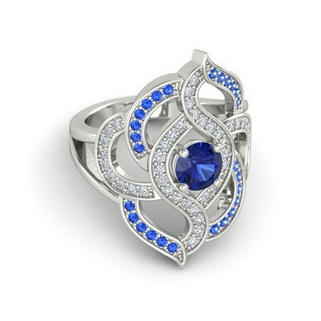 Blue sapphire and Diamond Ring Supplier