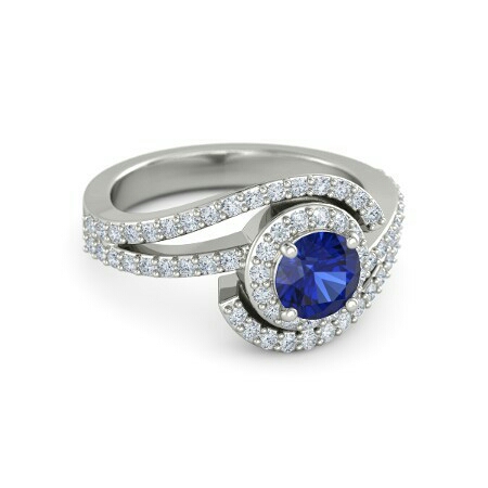 Blue Sapphire Ring in 14k White Gold Supplier