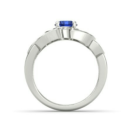 Blue sapphire and Diamond Ring in 18k White Gold Supplier