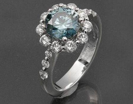 Natural Blue Diamond Engagement Ring Supplier