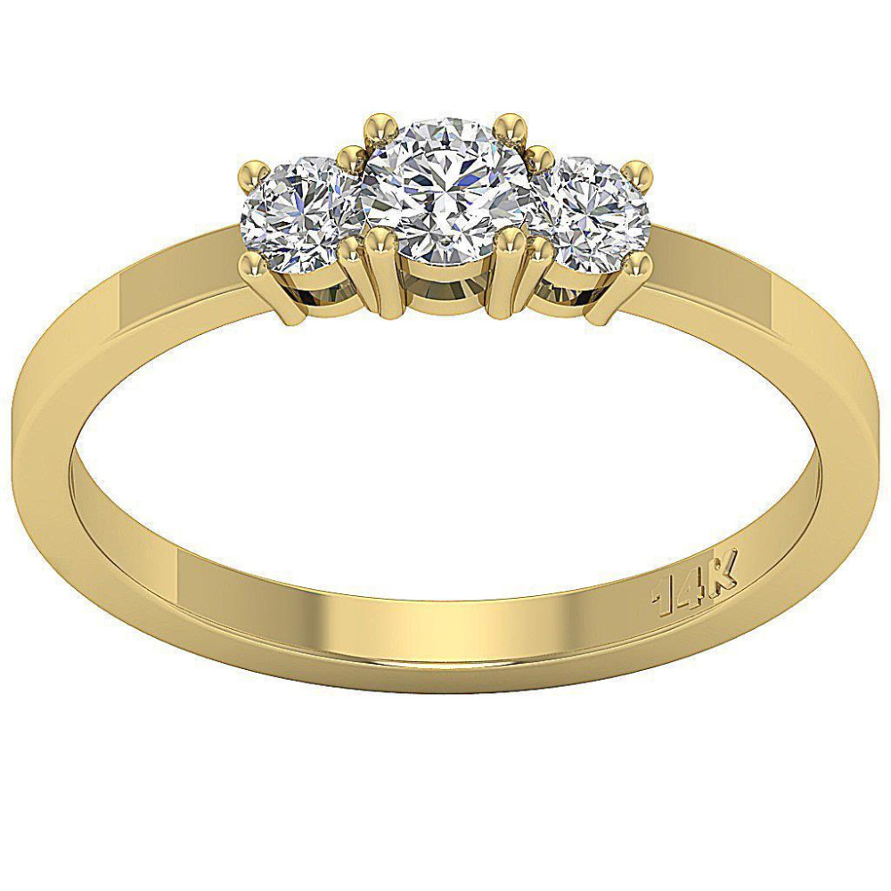 3 stone Sparkling 0.30ct Diamond Wedding Ring Supplier
