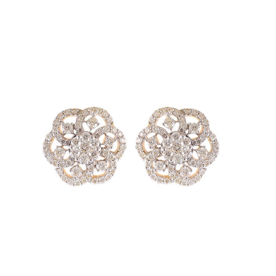 Indian Style Diamond Cluster Earrings Manufacturer