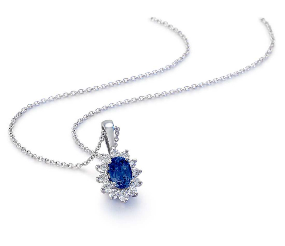 Sapphire With Real Diamond Pendant Manufacturer