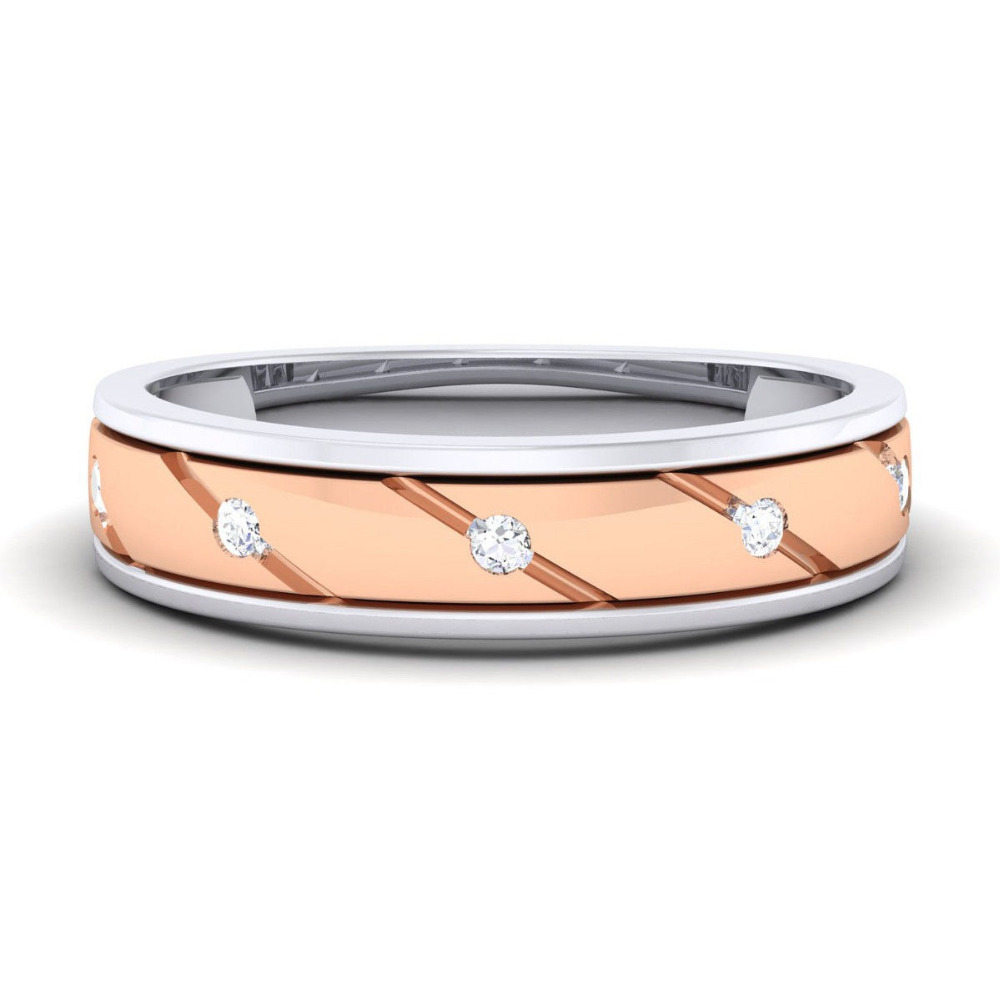 Gypsy Setting Real Diamond Mens Wedding Ring Supplier