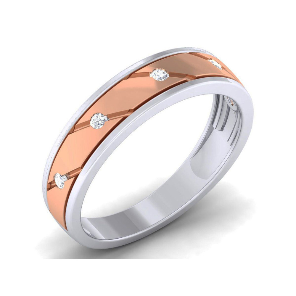Gypsy Setting Real Diamond Mens Wedding Ring Supplier