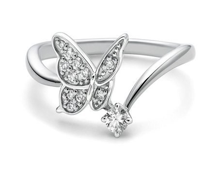 Diamond Party Wear Butterfly Ring Supplier
