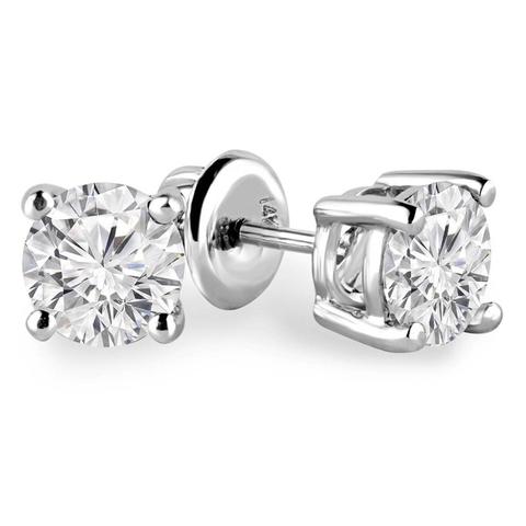 0.50Ct Real Brilliant Cut Solitaire Diamond Earring Supplier
