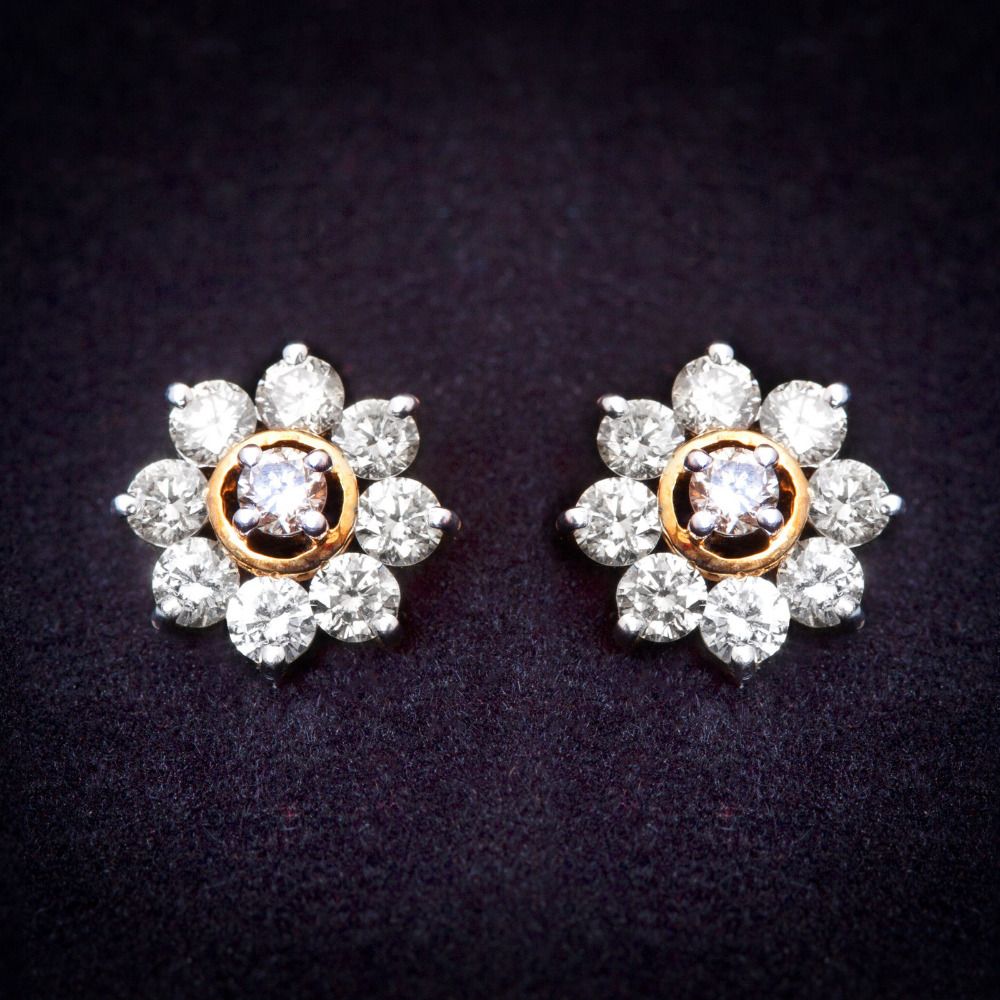 Girls real diamond earrings in 14k Yellow Gold Supplier