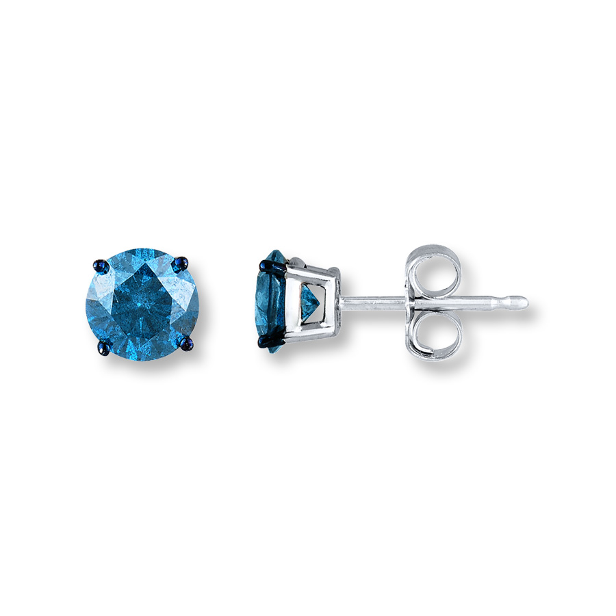 Real Blue Diamond Solitaire Earring Manufacturer