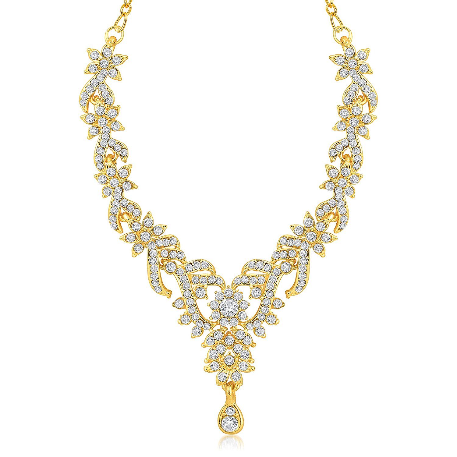 Diamonds Studded 18 Kt Yellow Gold Diamond Necklace supplier