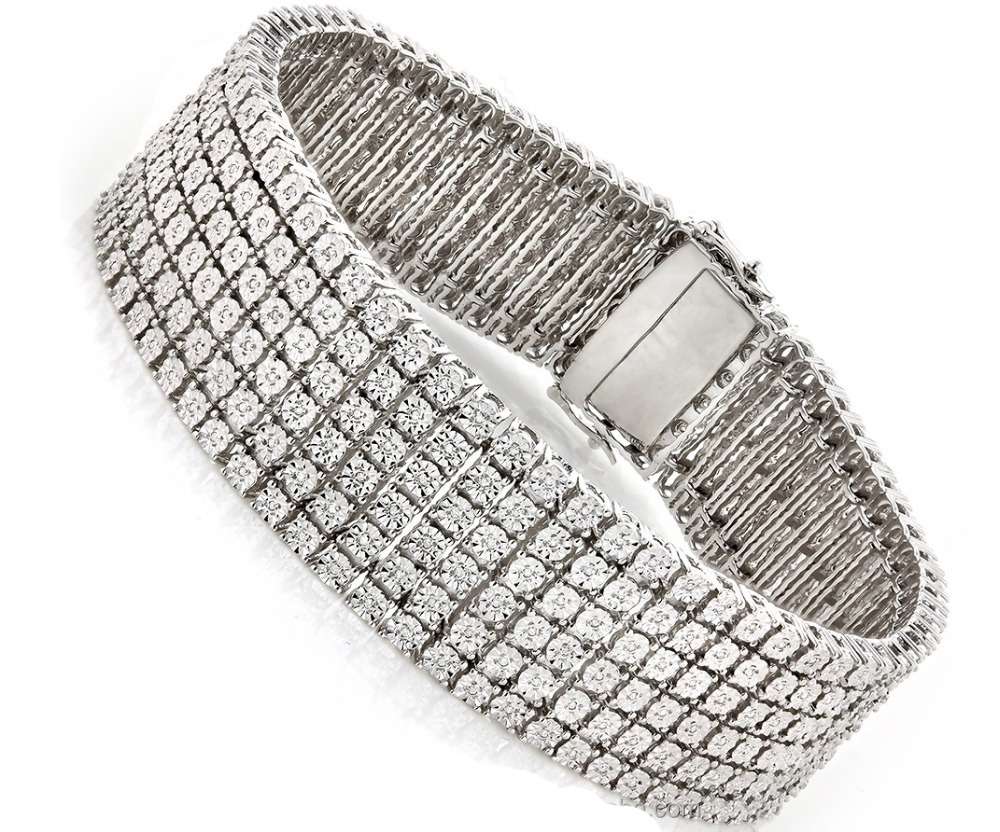 18 Kt White Gold Diamond Bracelet Supplier