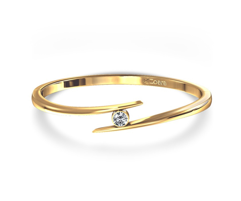 18 Kt Yellow Gold Diamond Bangle Supplier