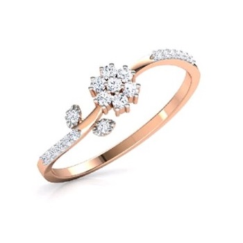 Shape Real Natural Diamonds Studded 18 Kt Rose Gold Engagement Ring supplier