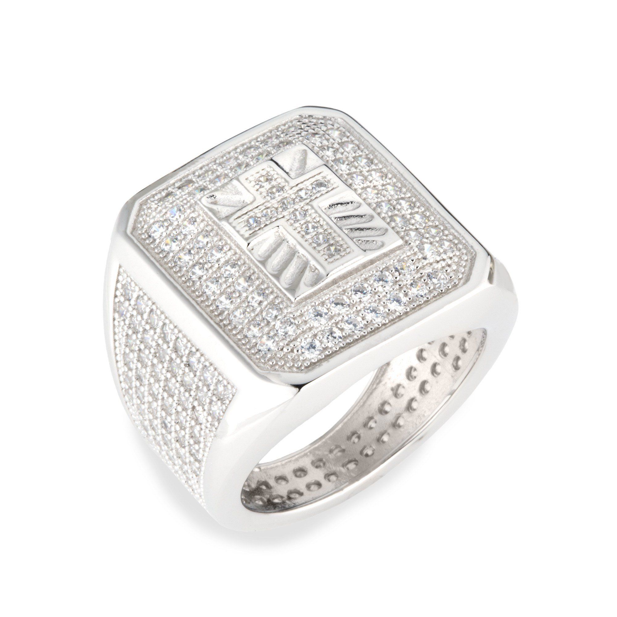 Color Round Shape Real Natural Diamonds  18 Kt White Gold Hip Hop Ring  supplier