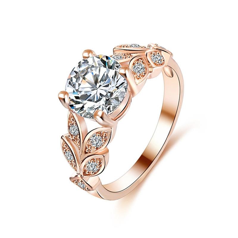 Real Natural Diamonds Studded 14 Kt Rose Gold Engagement Ring exporter