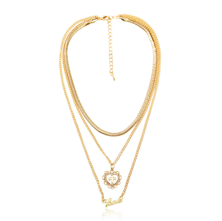 Multi-layer heart-shaped pendant necklace Exporter