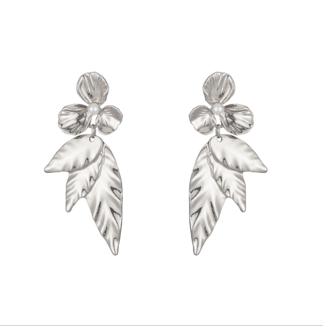 Leaf gold alloy plated stud earrings Exporter