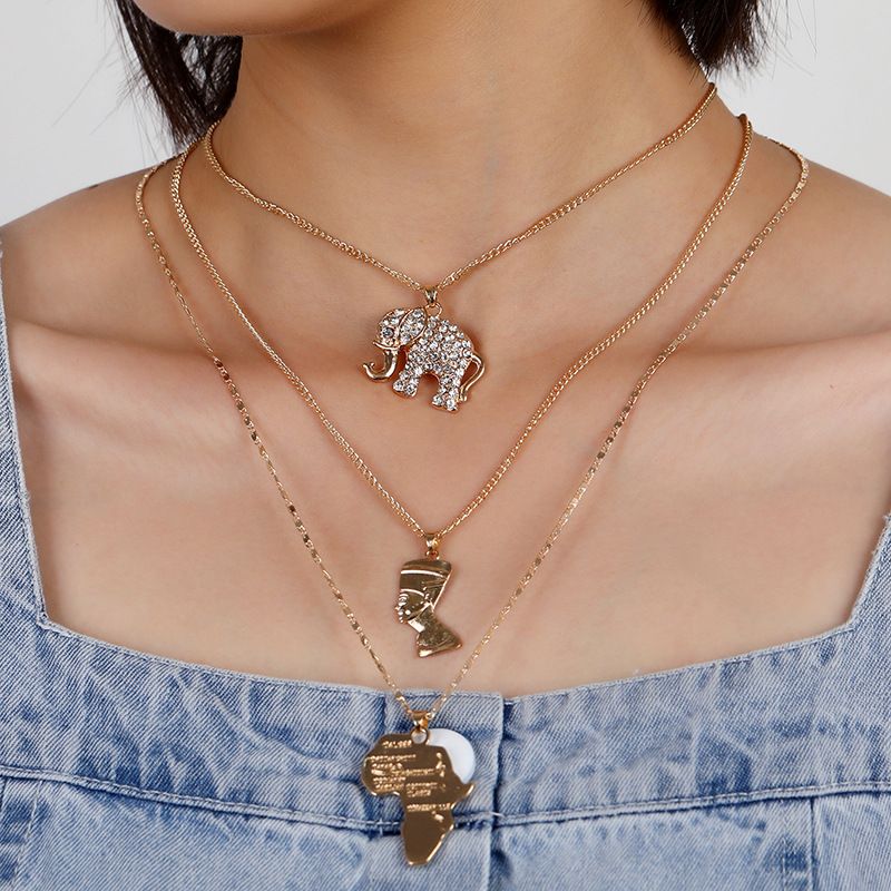 Gothic Layered Africa Map Pendant Necklace Supplier