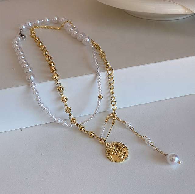Stainless Steel Chains Jewelry Necklaces Classic Pearl Necklace Wohlesaler