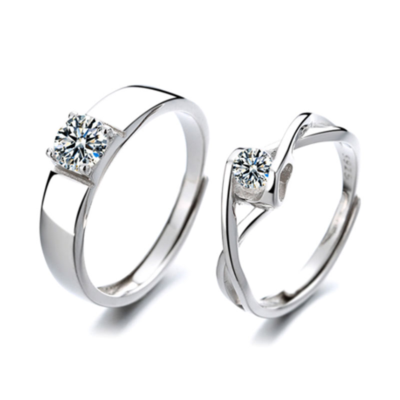 925 silver couple ring and zircon womens rings Supplier