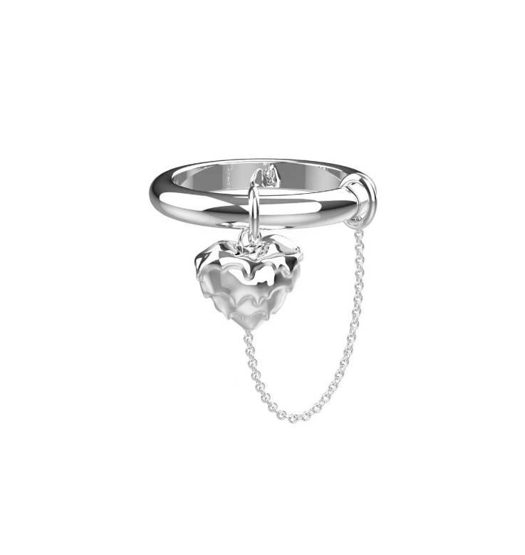 Purple zircon heart rings jewelry sample personalized silver heart Exporter