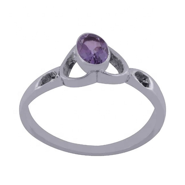 Wholesale pure 925 silver amethyst gemstone ring 925 solid handmade ring